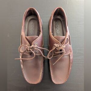 ECCO Men's Brown Leather Derby Walking Shoes Extra Width Wide Fit EU 43 US 9-9.5